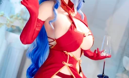 喜庆一下，高叉旗袍