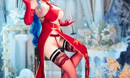 喜庆一下，高叉旗袍