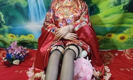 木木夕 摄影活动第十三期 花姑娘  春天的祝福 梦贵妃的花妆新造型 搭配明制大红袍 评论祝福二字即可